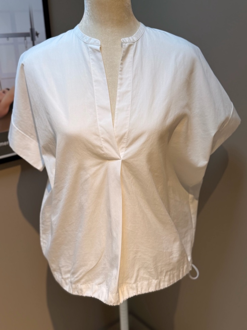 Vince White Split-Front Cotton Tunic, size SP